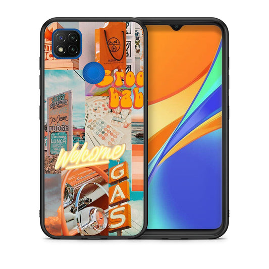Θήκη Αγίου Βαλεντίνου Xiaomi Redmi 9C Groovy Babe από τη Smartfits με σχέδιο στο πίσω μέρος και μαύρο περίβλημα | Xiaomi Redmi 9C Groovy Babe case with colorful back and black bezels
