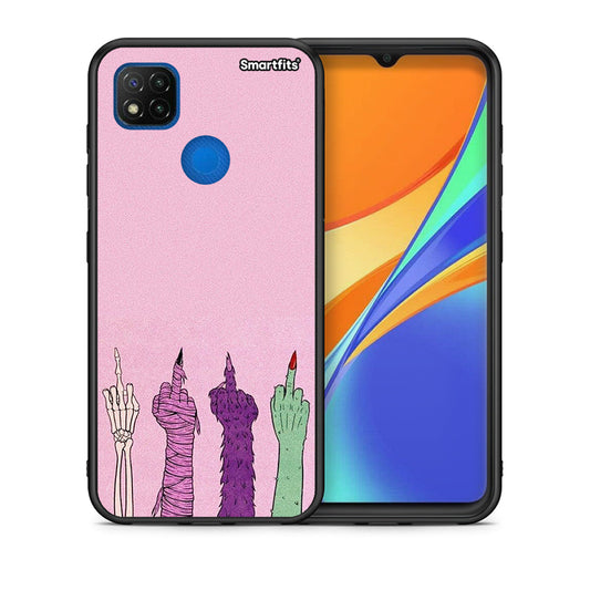 Θήκη Xiaomi Redmi 9C Halloween Be A Lady από τη Smartfits με σχέδιο στο πίσω μέρος και μαύρο περίβλημα | Xiaomi Redmi 9C Halloween Be A Lady case with colorful back and black bezels