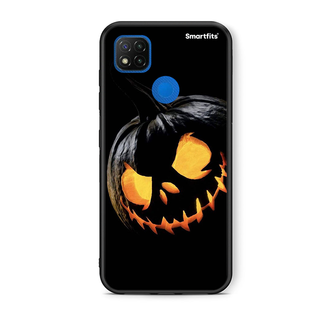 Θήκη Xiaomi Redmi 9C Halloween Scary Pumpkin από τη Smartfits με σχέδιο στο πίσω μέρος και μαύρο περίβλημα | Xiaomi Redmi 9C Halloween Scary Pumpkin case with colorful back and black bezels