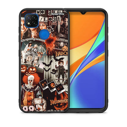 Θήκη Xiaomi Redmi 9C Halloween Spooky Season από τη Smartfits με σχέδιο στο πίσω μέρος και μαύρο περίβλημα | Xiaomi Redmi 9C Halloween Spooky Season case with colorful back and black bezels
