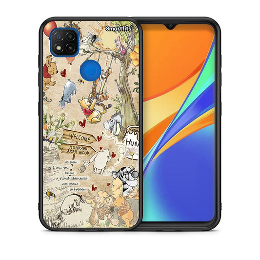 Θήκη Xiaomi Redmi 9C Happy Friends από τη Smartfits με σχέδιο στο πίσω μέρος και μαύρο περίβλημα | Xiaomi Redmi 9C Happy Friends case with colorful back and black bezels