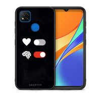 Thumbnail for Θήκη Αγίου Βαλεντίνου Xiaomi Redmi 9C Heart Vs Brain από τη Smartfits με σχέδιο στο πίσω μέρος και μαύρο περίβλημα | Xiaomi Redmi 9C Heart Vs Brain case with colorful back and black bezels