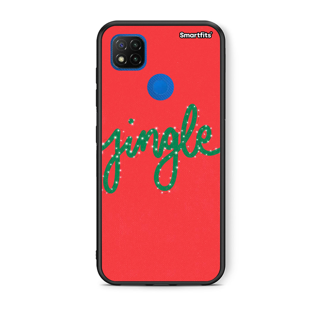 Θήκη Xiaomi Redmi 9C Jingle Xmas από τη Smartfits με σχέδιο στο πίσω μέρος και μαύρο περίβλημα | Xiaomi Redmi 9C Jingle Xmas case with colorful back and black bezels