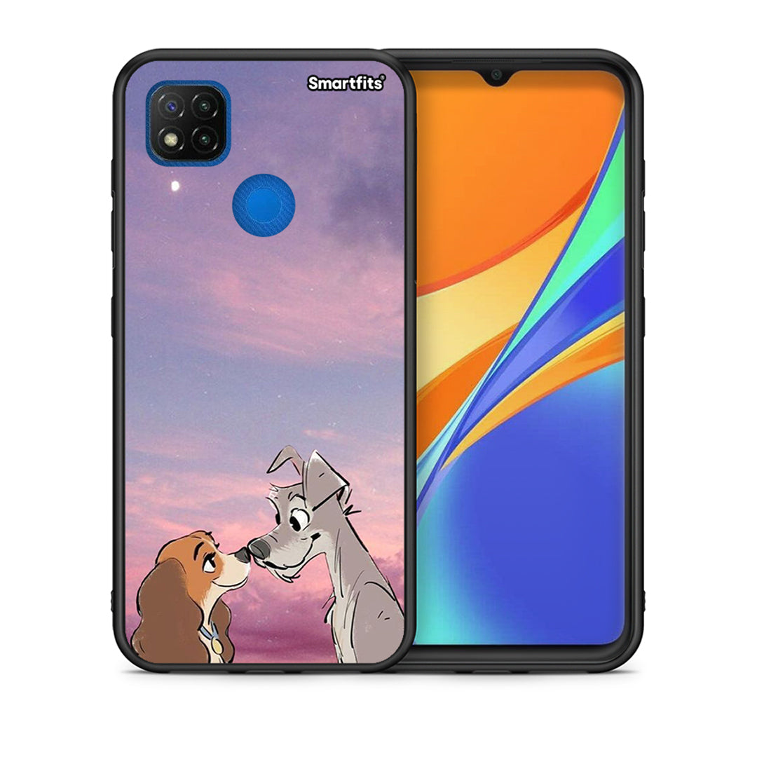Θήκη Xiaomi Redmi 9C Lady And Tramp από τη Smartfits με σχέδιο στο πίσω μέρος και μαύρο περίβλημα | Xiaomi Redmi 9C Lady And Tramp case with colorful back and black bezels