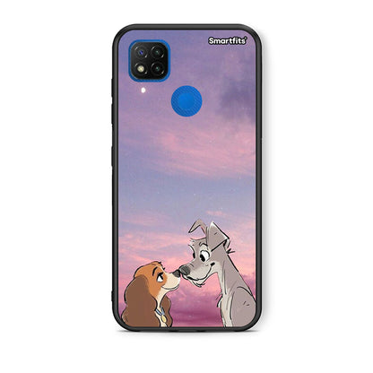 Θήκη Xiaomi Redmi 9C Lady And Tramp από τη Smartfits με σχέδιο στο πίσω μέρος και μαύρο περίβλημα | Xiaomi Redmi 9C Lady And Tramp case with colorful back and black bezels