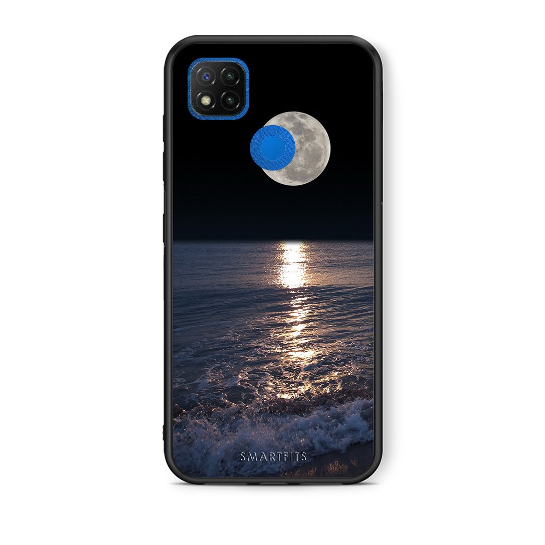 Θήκη Xiaomi Redmi 9C Moon Landscape από τη Smartfits με σχέδιο στο πίσω μέρος και μαύρο περίβλημα | Xiaomi Redmi 9C Moon Landscape case with colorful back and black bezels