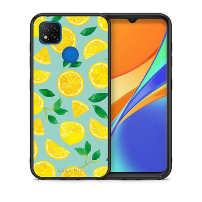 Θήκη Xiaomi Redmi 9C Lemons από τη Smartfits με σχέδιο στο πίσω μέρος και μαύρο περίβλημα | Xiaomi Redmi 9C Lemons case with colorful back and black bezels