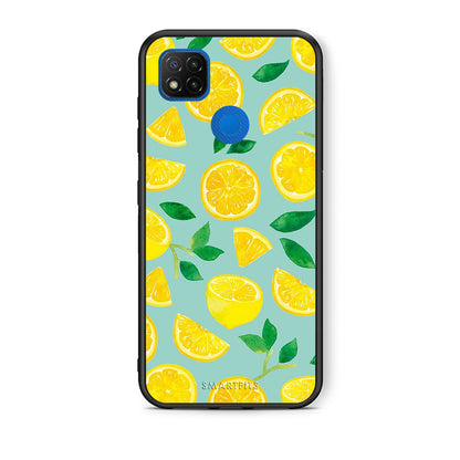 Θήκη Xiaomi Redmi 9C Lemons από τη Smartfits με σχέδιο στο πίσω μέρος και μαύρο περίβλημα | Xiaomi Redmi 9C Lemons case with colorful back and black bezels