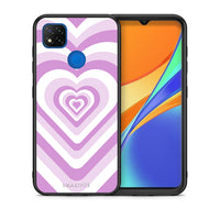 Thumbnail for Θήκη Xiaomi Redmi 9C Lilac Hearts από τη Smartfits με σχέδιο στο πίσω μέρος και μαύρο περίβλημα | Xiaomi Redmi 9C Lilac Hearts case with colorful back and black bezels
