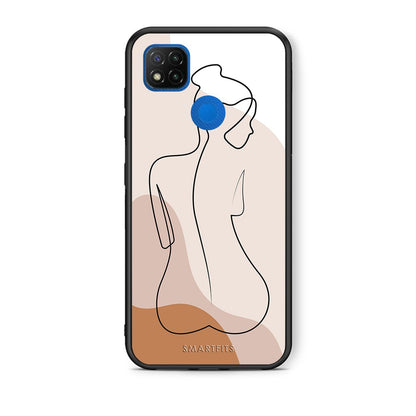 Θήκη Xiaomi Redmi 9C LineArt Woman από τη Smartfits με σχέδιο στο πίσω μέρος και μαύρο περίβλημα | Xiaomi Redmi 9C LineArt Woman case with colorful back and black bezels