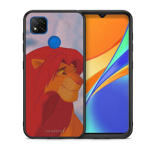 Θήκη Αγίου Βαλεντίνου Xiaomi Redmi 9C Lion Love 1 από τη Smartfits με σχέδιο στο πίσω μέρος και μαύρο περίβλημα | Xiaomi Redmi 9C Lion Love 1 case with colorful back and black bezels