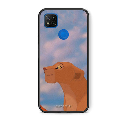 Θήκη Αγίου Βαλεντίνου Xiaomi Redmi 9C Lion Love 2 από τη Smartfits με σχέδιο στο πίσω μέρος και μαύρο περίβλημα | Xiaomi Redmi 9C Lion Love 2 case with colorful back and black bezels