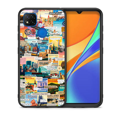 Θήκη Xiaomi Redmi 9C Live To Travel από τη Smartfits με σχέδιο στο πίσω μέρος και μαύρο περίβλημα | Xiaomi Redmi 9C Live To Travel case with colorful back and black bezels