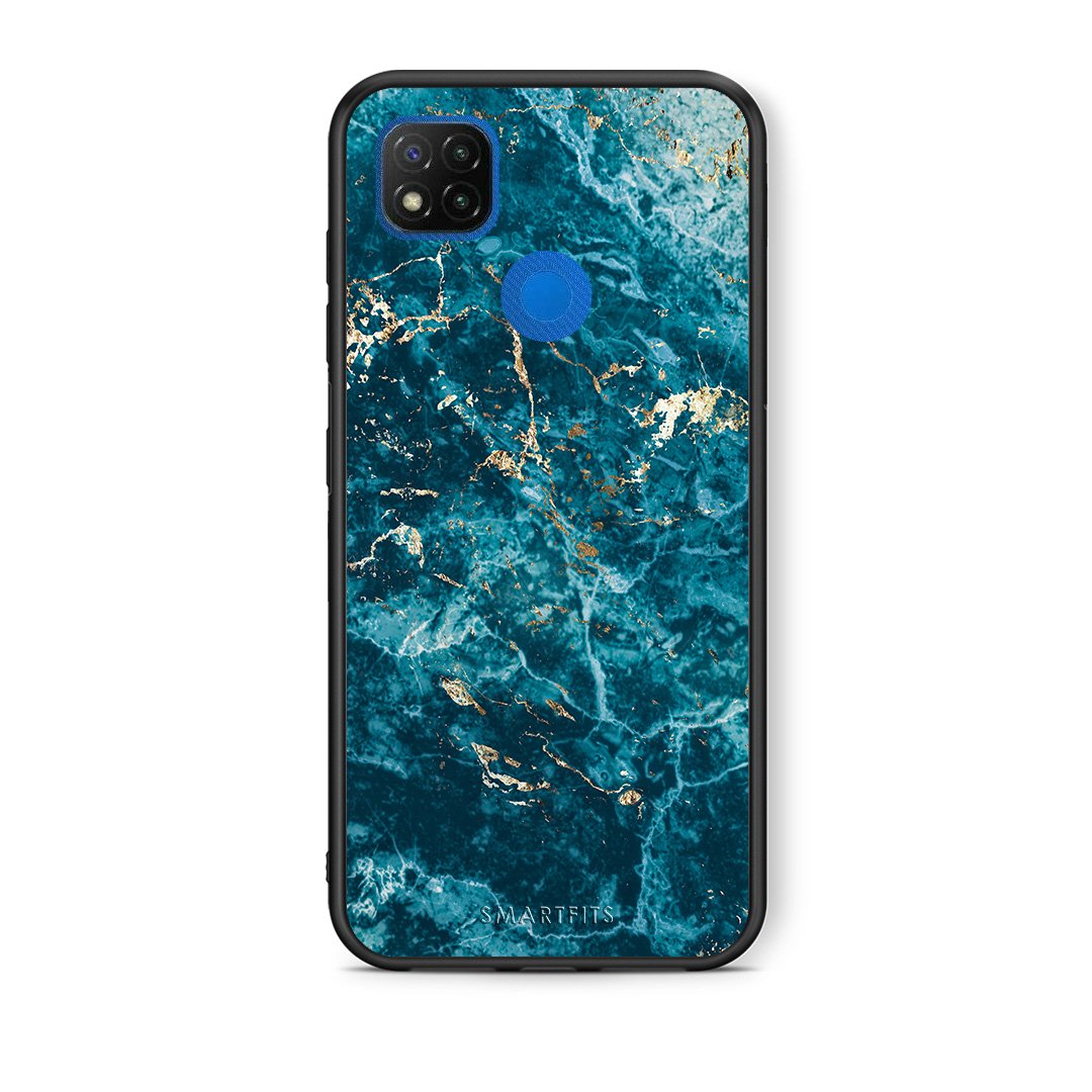 Θήκη Xiaomi Redmi 9C Marble Blue από τη Smartfits με σχέδιο στο πίσω μέρος και μαύρο περίβλημα | Xiaomi Redmi 9C Marble Blue case with colorful back and black bezels