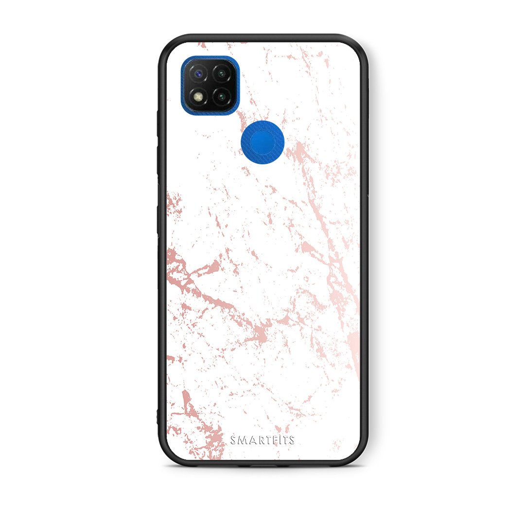 Θήκη Xiaomi Redmi 9C Pink Splash Marble από τη Smartfits με σχέδιο στο πίσω μέρος και μαύρο περίβλημα | Xiaomi Redmi 9C Pink Splash Marble case with colorful back and black bezels