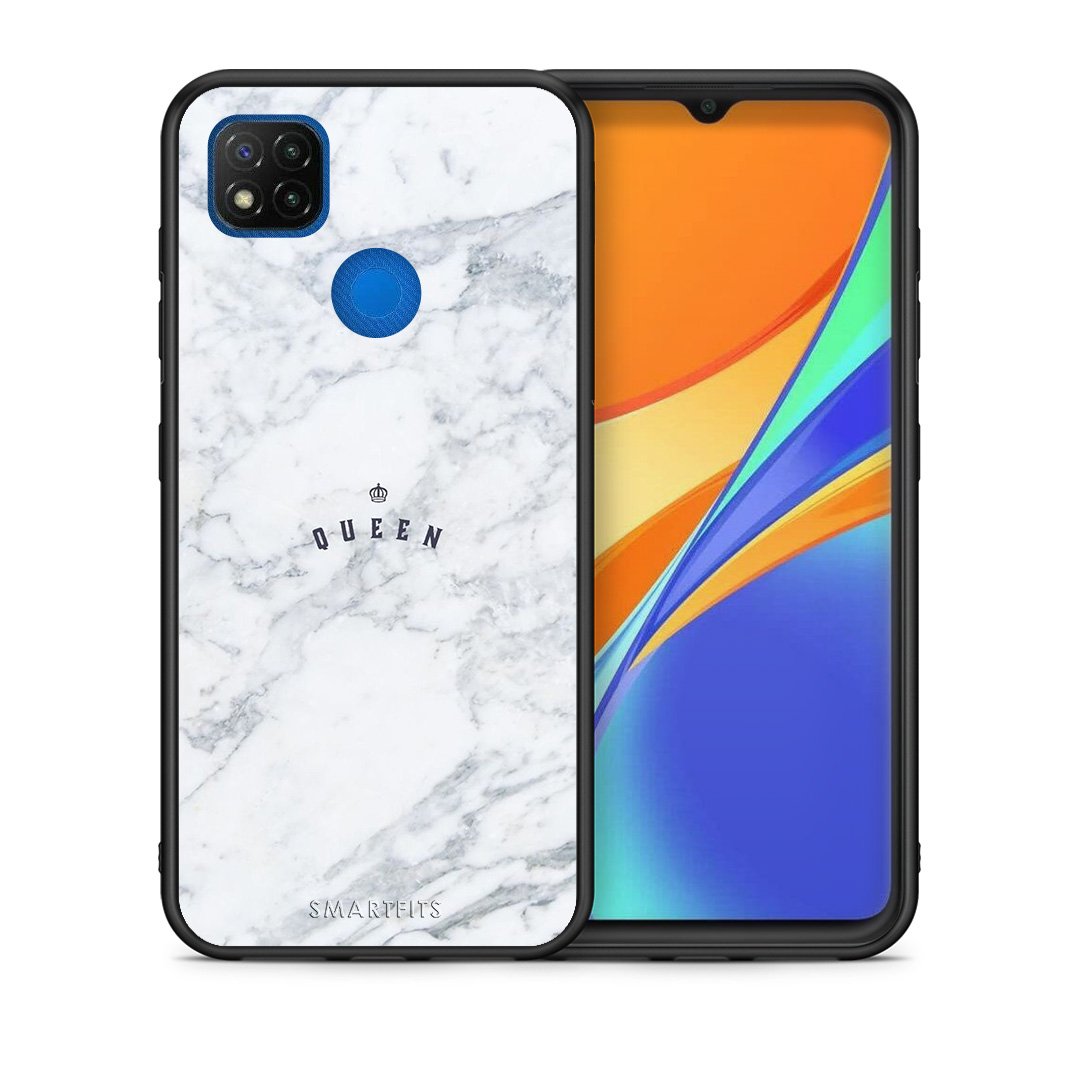 Θήκη Xiaomi Redmi 9C Queen Marble από τη Smartfits με σχέδιο στο πίσω μέρος και μαύρο περίβλημα | Xiaomi Redmi 9C Queen Marble case with colorful back and black bezels