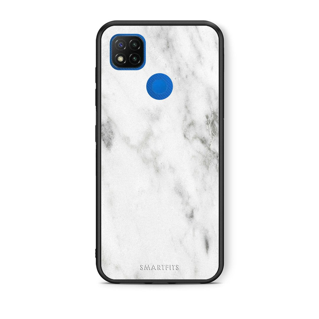 Θήκη Xiaomi Redmi 9C White Marble από τη Smartfits με σχέδιο στο πίσω μέρος και μαύρο περίβλημα | Xiaomi Redmi 9C White Marble case with colorful back and black bezels