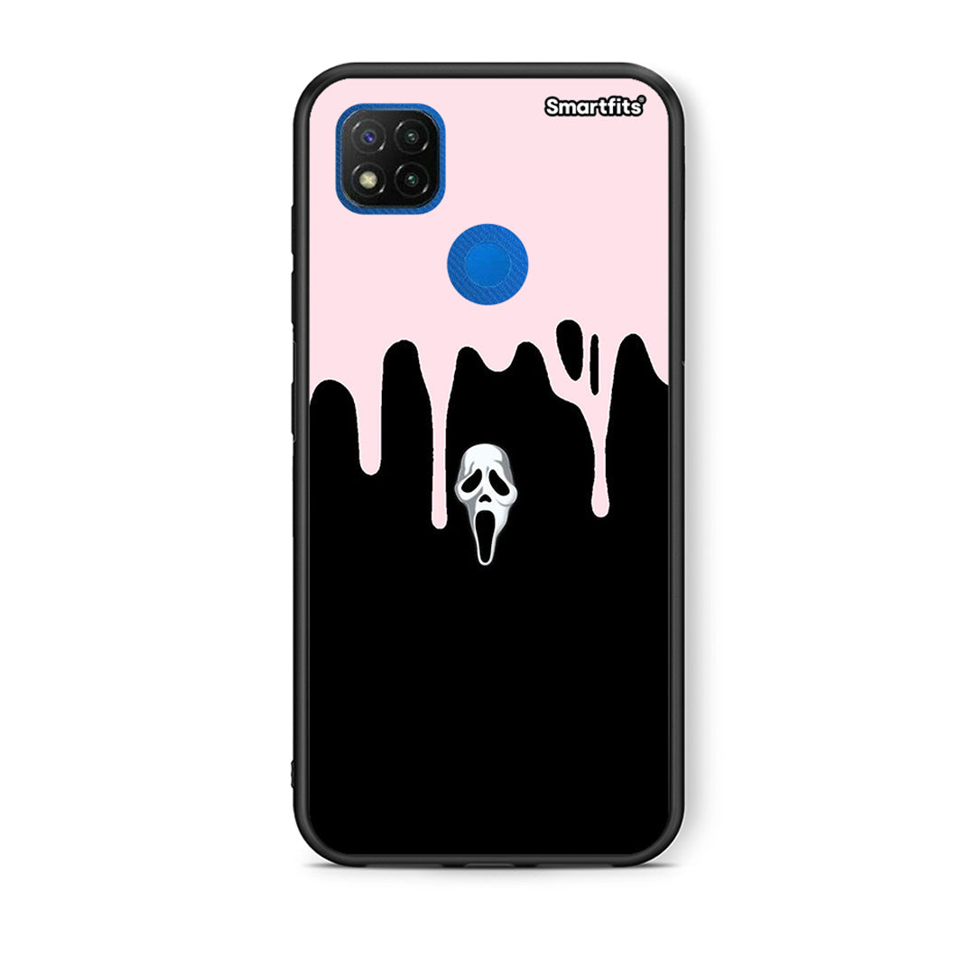 Θήκη Xiaomi Redmi 9C Melting Halloween Mask από τη Smartfits με σχέδιο στο πίσω μέρος και μαύρο περίβλημα | Xiaomi Redmi 9C Melting Halloween Mask case with colorful back and black bezels