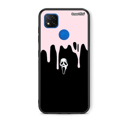 Θήκη Xiaomi Redmi 9C Melting Halloween Mask από τη Smartfits με σχέδιο στο πίσω μέρος και μαύρο περίβλημα | Xiaomi Redmi 9C Melting Halloween Mask case with colorful back and black bezels