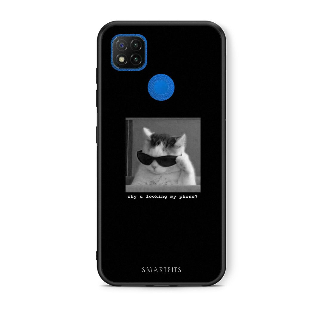 Θήκη Xiaomi Redmi 9C Meme Cat από τη Smartfits με σχέδιο στο πίσω μέρος και μαύρο περίβλημα | Xiaomi Redmi 9C Meme Cat case with colorful back and black bezels