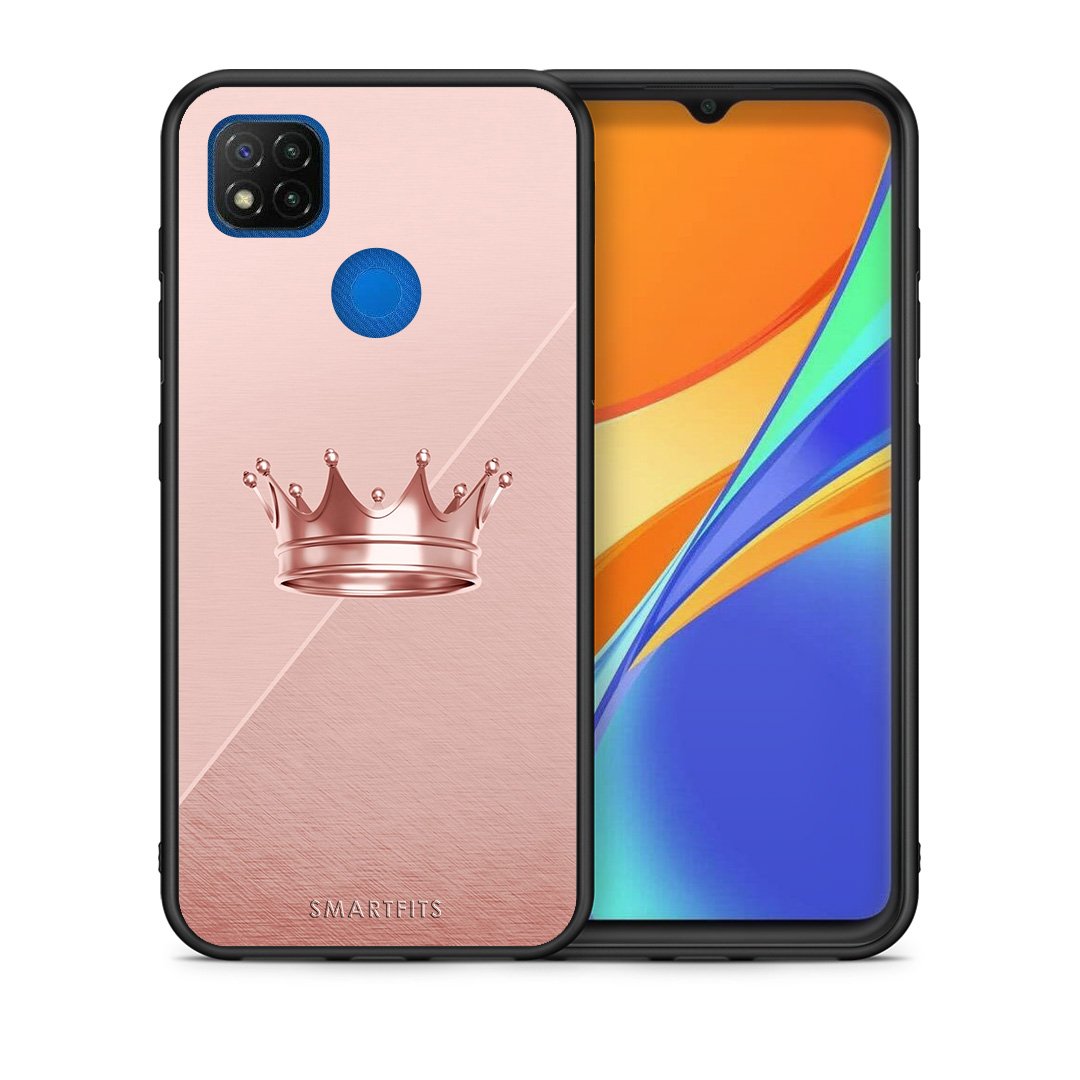 Θήκη Xiaomi Redmi 9C Crown Minimal από τη Smartfits με σχέδιο στο πίσω μέρος και μαύρο περίβλημα | Xiaomi Redmi 9C Crown Minimal case with colorful back and black bezels