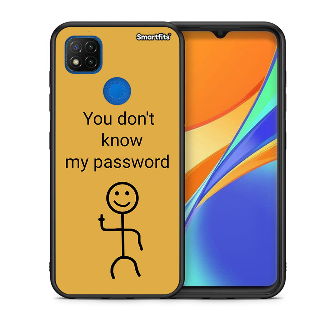 Θήκη Xiaomi Redmi 9C My Password από τη Smartfits με σχέδιο στο πίσω μέρος και μαύρο περίβλημα | Xiaomi Redmi 9C My Password case with colorful back and black bezels