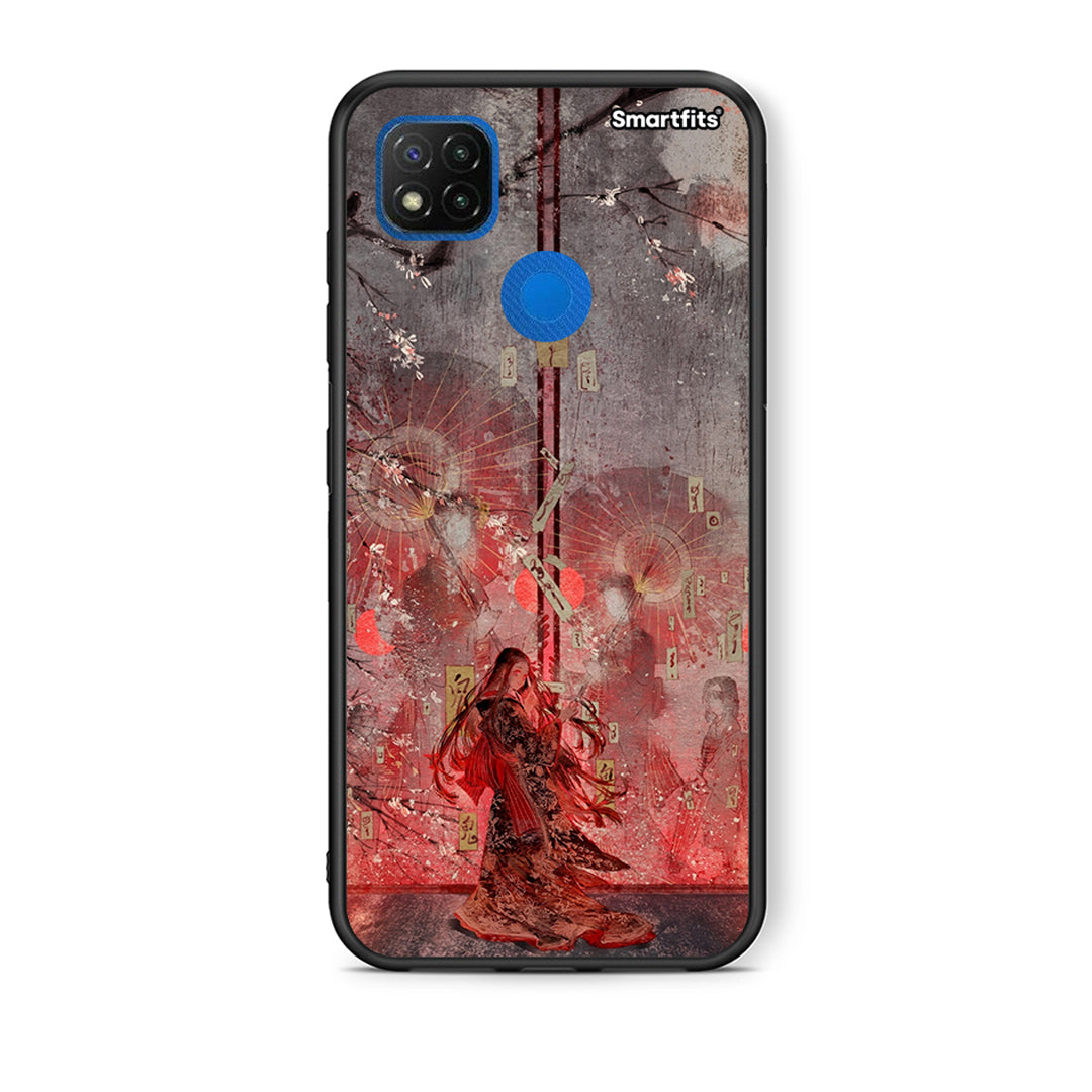 Θήκη Xiaomi Redmi 9C Nezuko Kamado από τη Smartfits με σχέδιο στο πίσω μέρος και μαύρο περίβλημα | Xiaomi Redmi 9C Nezuko Kamado case with colorful back and black bezels