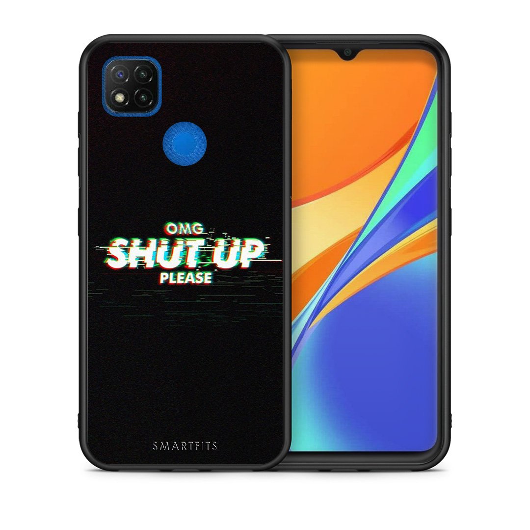 Θήκη Xiaomi Redmi 9C OMG ShutUp από τη Smartfits με σχέδιο στο πίσω μέρος και μαύρο περίβλημα | Xiaomi Redmi 9C OMG ShutUp case with colorful back and black bezels
