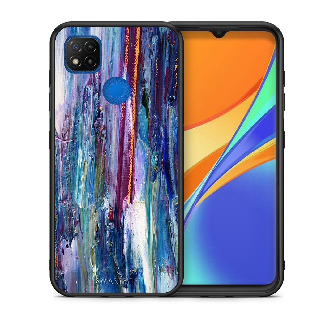 Θήκη Xiaomi Redmi 9C Winter Paint από τη Smartfits με σχέδιο στο πίσω μέρος και μαύρο περίβλημα | Xiaomi Redmi 9C Winter Paint case with colorful back and black bezels