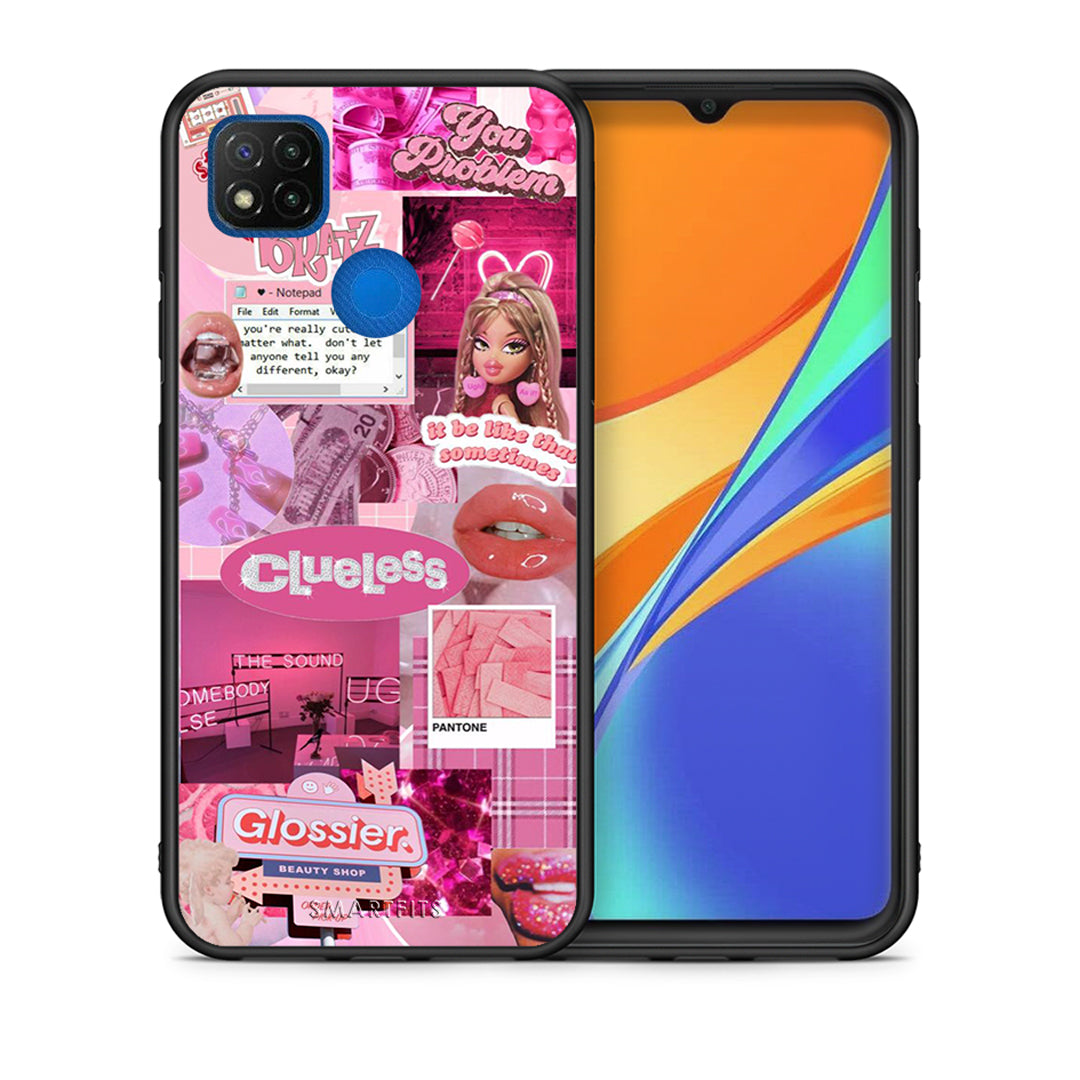 Θήκη Αγίου Βαλεντίνου Xiaomi Redmi 9C Pink Love από τη Smartfits με σχέδιο στο πίσω μέρος και μαύρο περίβλημα | Xiaomi Redmi 9C Pink Love case with colorful back and black bezels