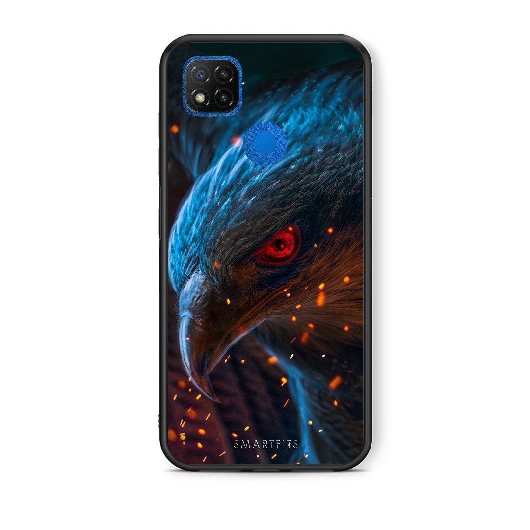Θήκη Xiaomi Redmi 9C Eagle PopArt από τη Smartfits με σχέδιο στο πίσω μέρος και μαύρο περίβλημα | Xiaomi Redmi 9C Eagle PopArt case with colorful back and black bezels