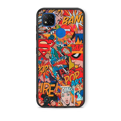 Θήκη Xiaomi Redmi 9C PopArt OMG από τη Smartfits με σχέδιο στο πίσω μέρος και μαύρο περίβλημα | Xiaomi Redmi 9C PopArt OMG case with colorful back and black bezels