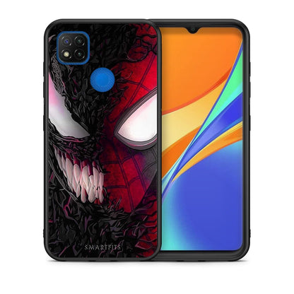 Θήκη Xiaomi Redmi 9C SpiderVenom PopArt από τη Smartfits με σχέδιο στο πίσω μέρος και μαύρο περίβλημα | Xiaomi Redmi 9C SpiderVenom PopArt case with colorful back and black bezels