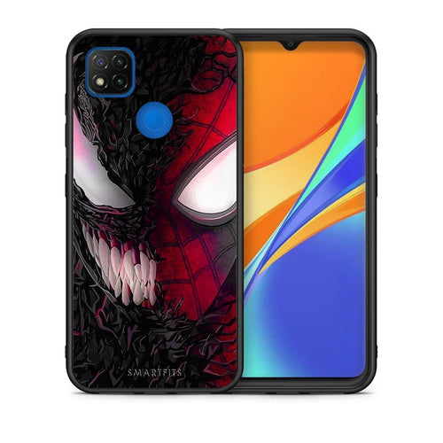 Θήκη Xiaomi Redmi 9C SpiderVenom PopArt από τη Smartfits με σχέδιο στο πίσω μέρος και μαύρο περίβλημα | Xiaomi Redmi 9C SpiderVenom PopArt case with colorful back and black bezels