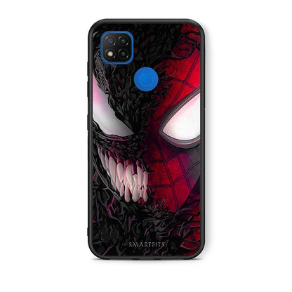 Θήκη Xiaomi Redmi 9C SpiderVenom PopArt από τη Smartfits με σχέδιο στο πίσω μέρος και μαύρο περίβλημα | Xiaomi Redmi 9C SpiderVenom PopArt case with colorful back and black bezels