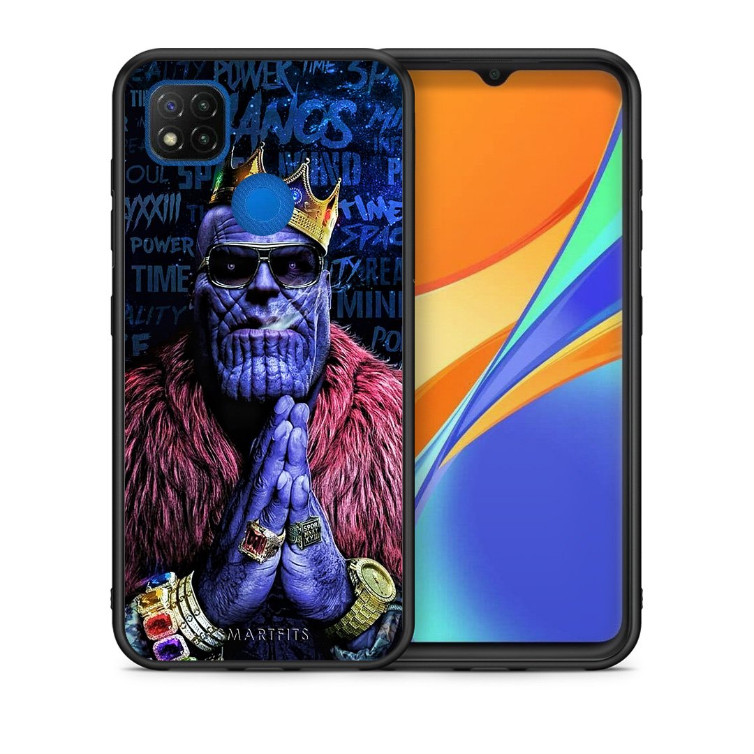 Θήκη Xiaomi Redmi 9C Thanos PopArt από τη Smartfits με σχέδιο στο πίσω μέρος και μαύρο περίβλημα | Xiaomi Redmi 9C Thanos PopArt case with colorful back and black bezels