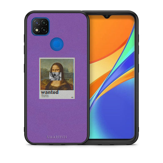 Θήκη Xiaomi Redmi 9C Monalisa Popart από τη Smartfits με σχέδιο στο πίσω μέρος και μαύρο περίβλημα | Xiaomi Redmi 9C Monalisa Popart case with colorful back and black bezels