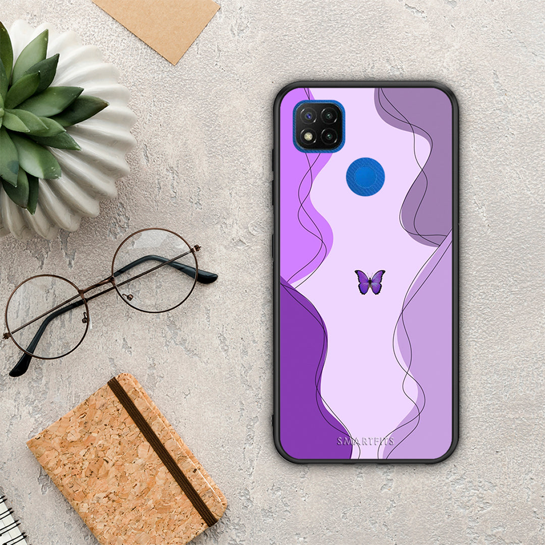 Purple Mariposa - Xiaomi Redmi 9C θήκη