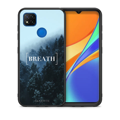 Θήκη Xiaomi Redmi 9C Breath Quote από τη Smartfits με σχέδιο στο πίσω μέρος και μαύρο περίβλημα | Xiaomi Redmi 9C Breath Quote case with colorful back and black bezels