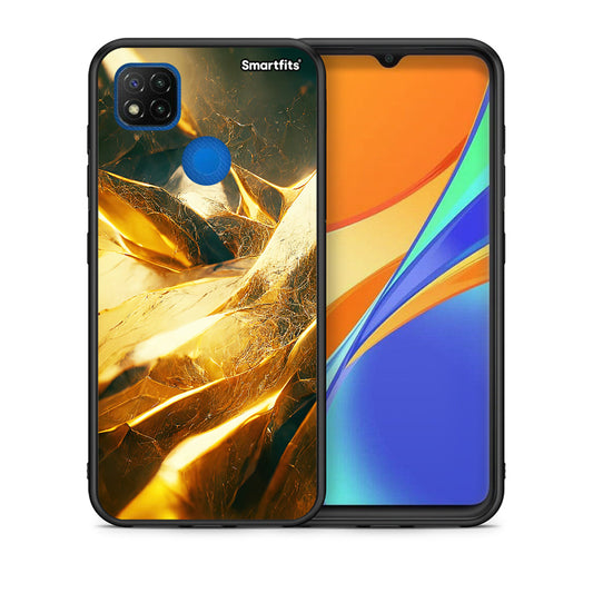 Θήκη Xiaomi Redmi 9C Real Gold από τη Smartfits με σχέδιο στο πίσω μέρος και μαύρο περίβλημα | Xiaomi Redmi 9C Real Gold case with colorful back and black bezels