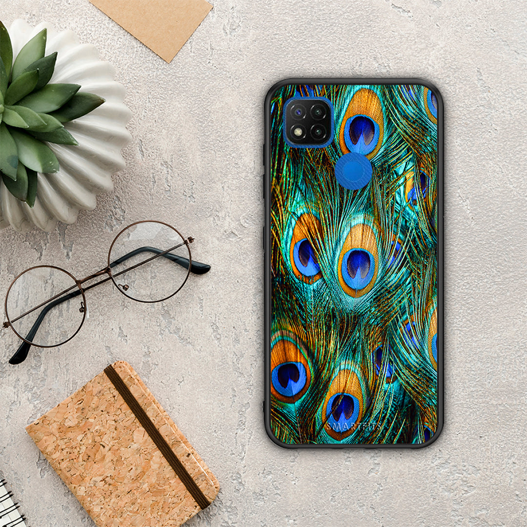 Real Peacock Feathers - Xiaomi Redmi 9C θήκη