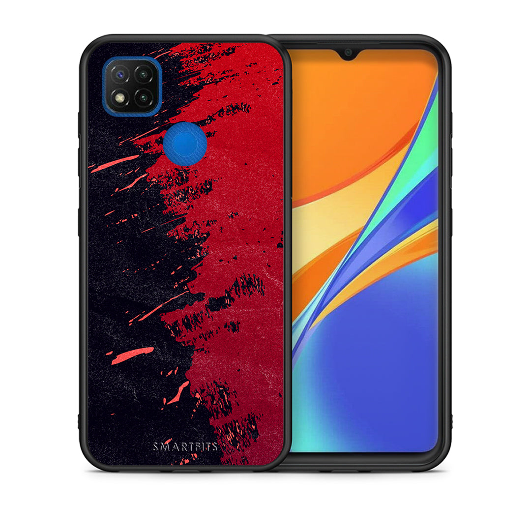 Θήκη Αγίου Βαλεντίνου Xiaomi Redmi 9C Red Paint από τη Smartfits με σχέδιο στο πίσω μέρος και μαύρο περίβλημα | Xiaomi Redmi 9C Red Paint case with colorful back and black bezels