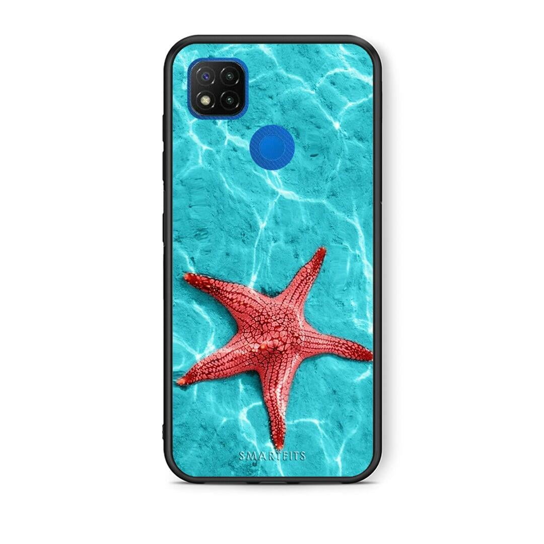 Θήκη Xiaomi Redmi 9C Red Starfish από τη Smartfits με σχέδιο στο πίσω μέρος και μαύρο περίβλημα | Xiaomi Redmi 9C Red Starfish case with colorful back and black bezels