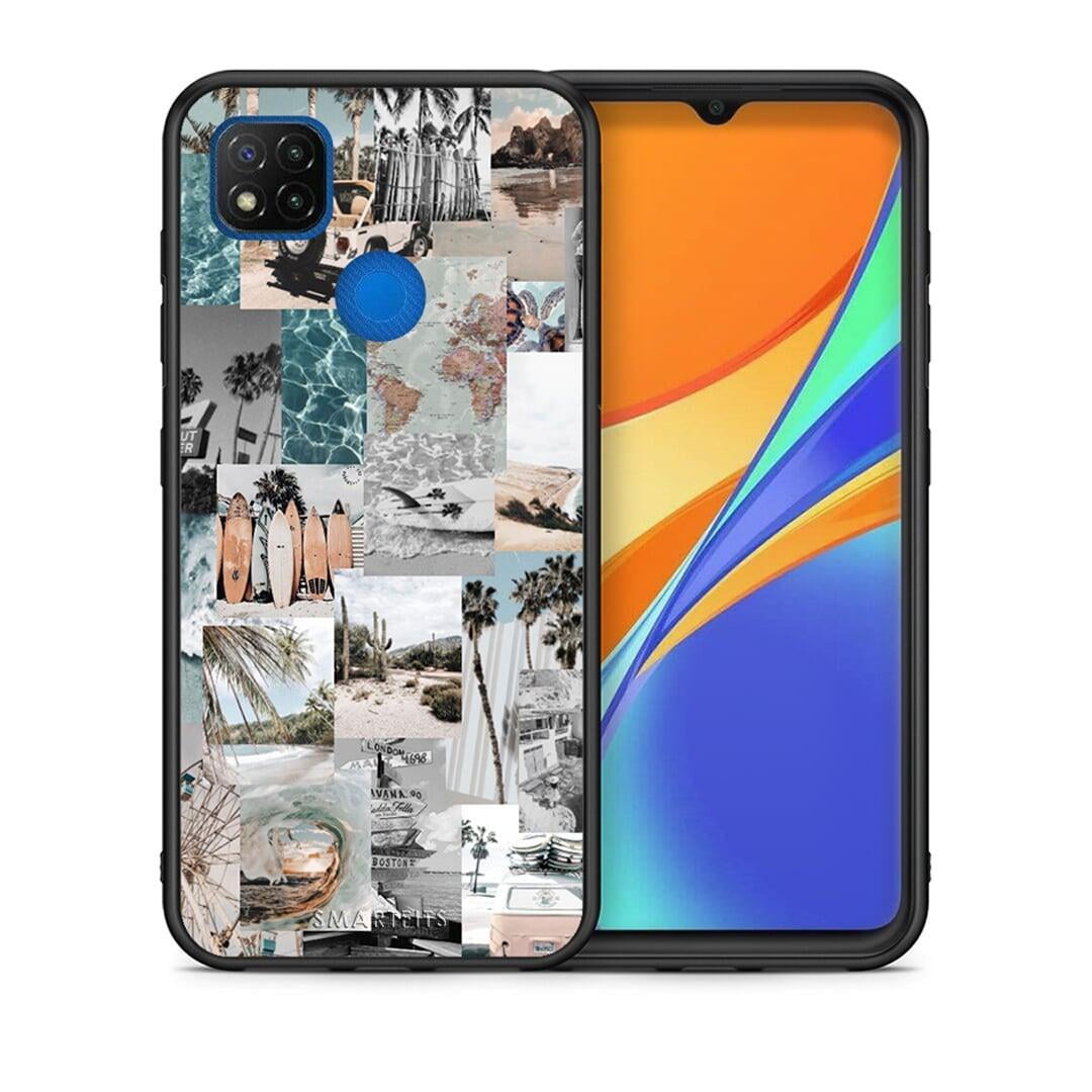 Θήκη Xiaomi Redmi 9C Retro Beach Life από τη Smartfits με σχέδιο στο πίσω μέρος και μαύρο περίβλημα | Xiaomi Redmi 9C Retro Beach Life case with colorful back and black bezels