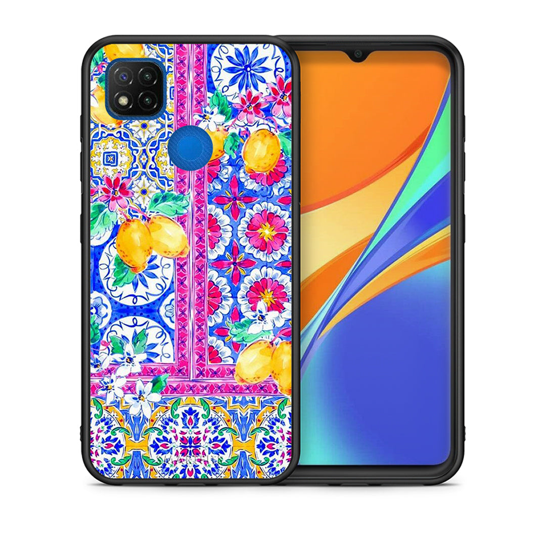 Θήκη Xiaomi Redmi 9C Retro Spring από τη Smartfits με σχέδιο στο πίσω μέρος και μαύρο περίβλημα | Xiaomi Redmi 9C Retro Spring case with colorful back and black bezels