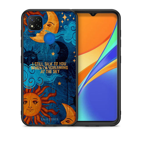 Θήκη Xiaomi Redmi 9C Screaming Sky από τη Smartfits με σχέδιο στο πίσω μέρος και μαύρο περίβλημα | Xiaomi Redmi 9C Screaming Sky case with colorful back and black bezels