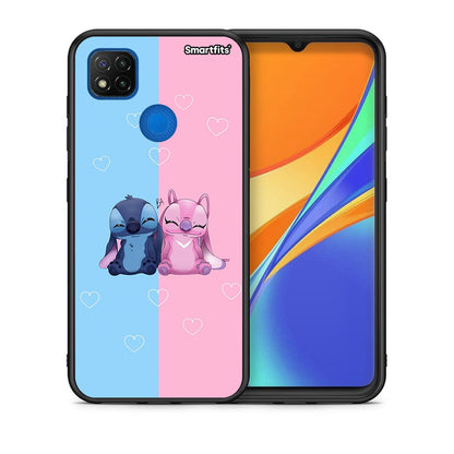 Θήκη Xiaomi Redmi 9C Stitch And Angel από τη Smartfits με σχέδιο στο πίσω μέρος και μαύρο περίβλημα | Xiaomi Redmi 9C Stitch And Angel case with colorful back and black bezels
