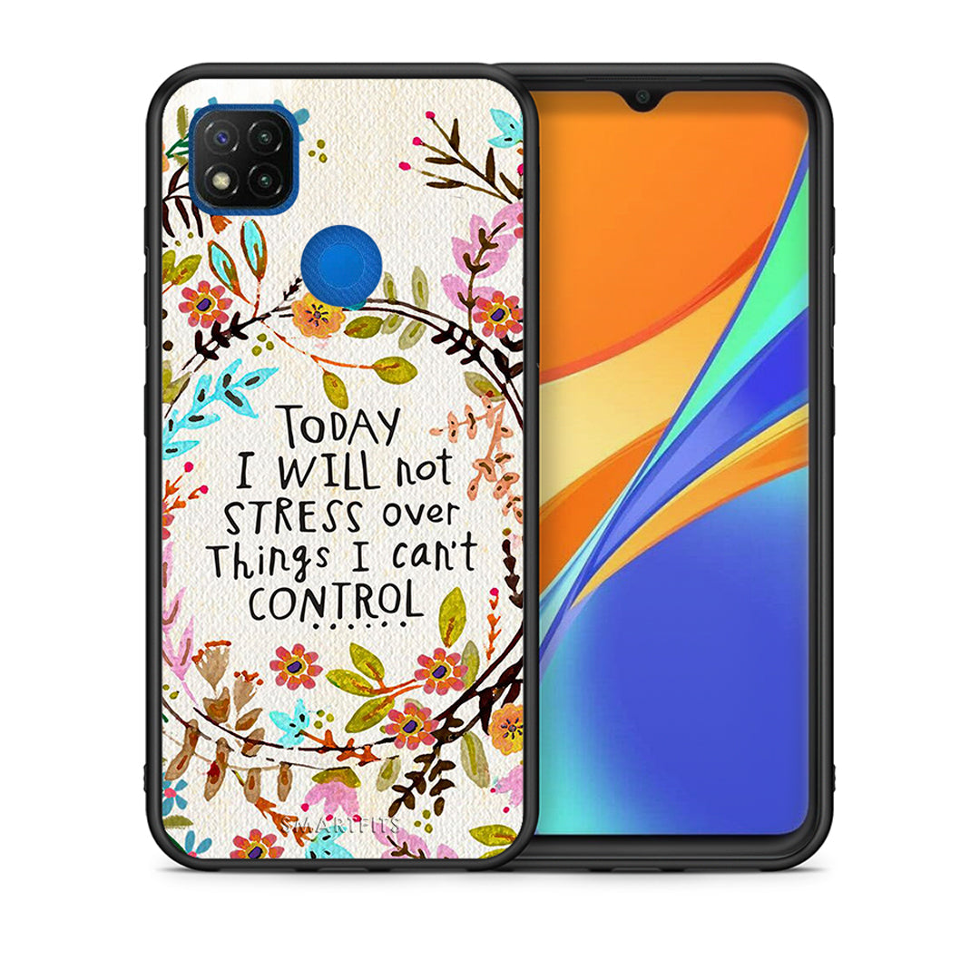 Θήκη Xiaomi Redmi 9C Stress Over από τη Smartfits με σχέδιο στο πίσω μέρος και μαύρο περίβλημα | Xiaomi Redmi 9C Stress Over case with colorful back and black bezels
