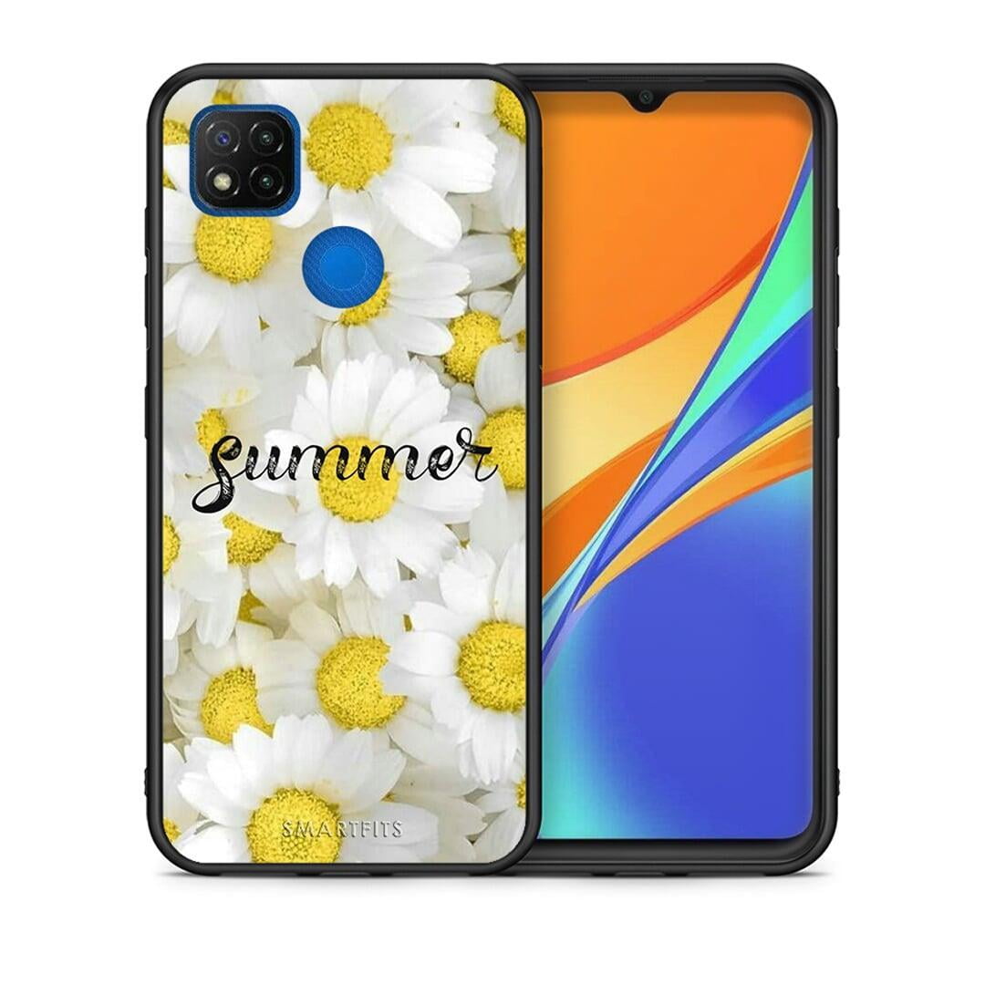 Θήκη Xiaomi Redmi 9C Summer Daisies από τη Smartfits με σχέδιο στο πίσω μέρος και μαύρο περίβλημα | Xiaomi Redmi 9C Summer Daisies case with colorful back and black bezels