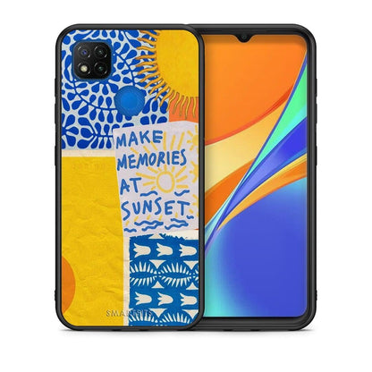 Θήκη Xiaomi Redmi 9C Sunset Memories από τη Smartfits με σχέδιο στο πίσω μέρος και μαύρο περίβλημα | Xiaomi Redmi 9C Sunset Memories case with colorful back and black bezels